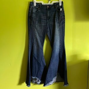 Grace in LA Dark Blue Flare / bell bottom Jeans